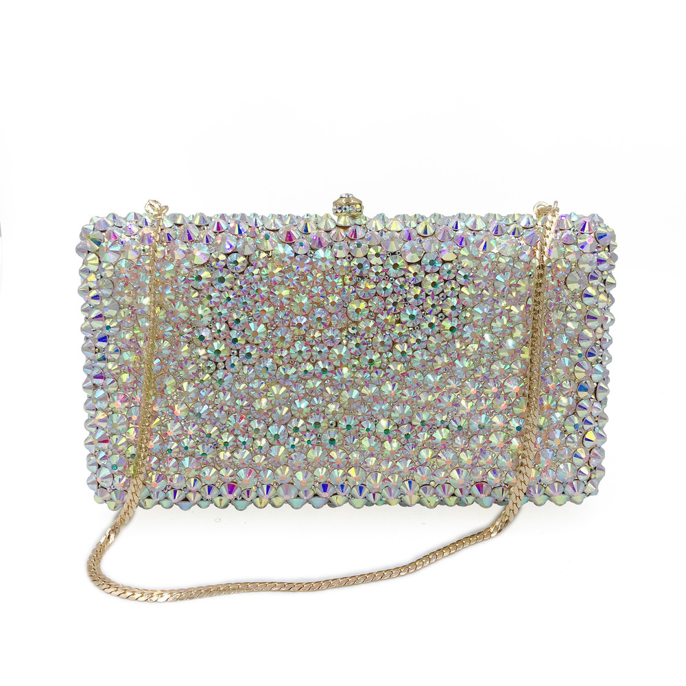 * BL127 bolsas de diamante incrustadas a mano bolsas de cena de cristal damas caja dura cuadrada bolsas de mano bolsas de cadena de fibra