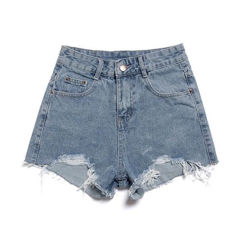 Hottest Trendy Women's Loose High-Waisted Straight Leg Wide Leg A-Line Denim Shorts for Summer Casual Breakhole