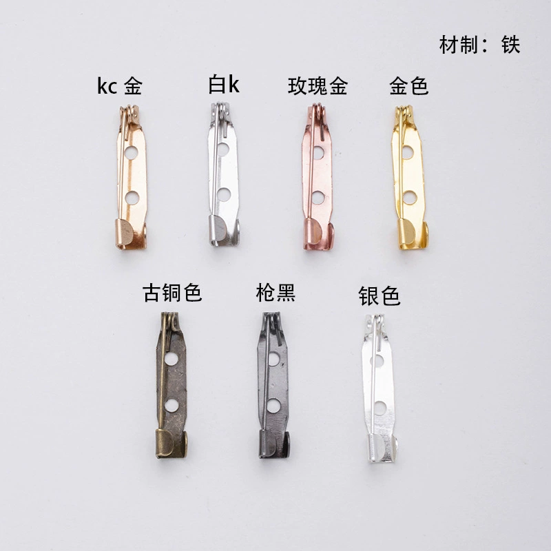 Оптовая продажа цветных гальванизированных булавок с отверстием, декоративных брошей с замком, металлических булавок-застежек различных спецификаций.