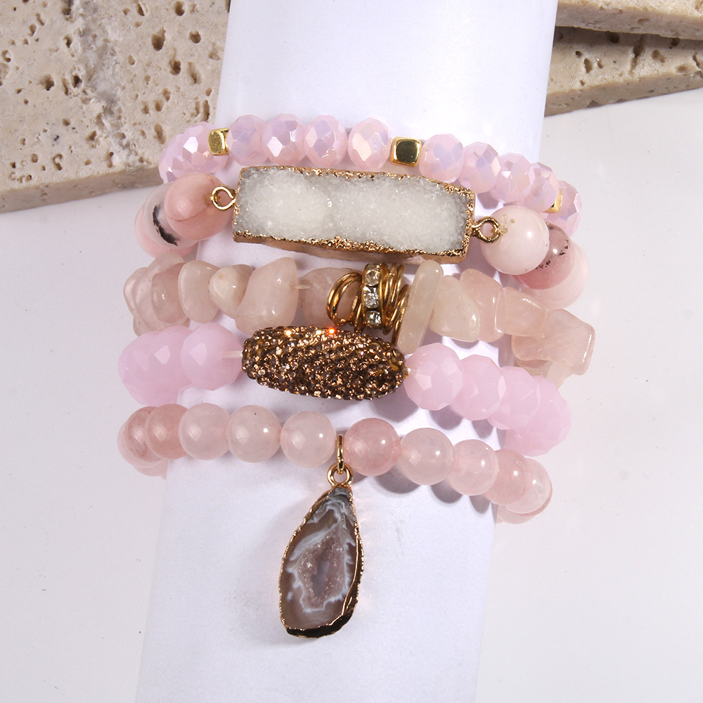 113g Weight Natural Stone Pendant Material Bracelets Classification Natural Stone Chain Material Beaded Chain Chain Type 1 Piece Quantity Holiday, Tea Party Occasion natural stone Material Geometric Pattern Women's Gender Vacation Style Vacation Geometric Natural Stone Beaded Chain Bracelets In Bulk 4