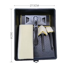 9 "毛板ブラシセットペイントディスク三角ブラシエッジブラシ2色ハンドル黄色スポンジ