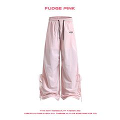 フジピンク2025春の新商品はアメリカの甘い少女のゆったりとしたカジュアルなズボンを撮影します。