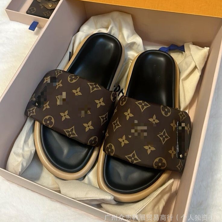 Foreign Trade Lujia Silk Satin 2025 Summer Velcro Women's Slippers Couple's Platform Non-Slip Wear-Resistant Flat Thick-Soled Wholesale
