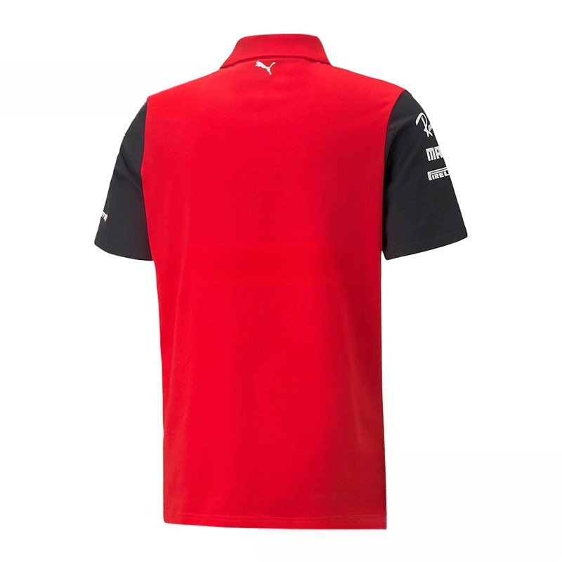 [Needle Point Cloth] New F1 Racing Suit T-Shirt Red Bull Mercedes-Benz Team Red Short-Sleeved Polo Shirt Summer Cross-Border