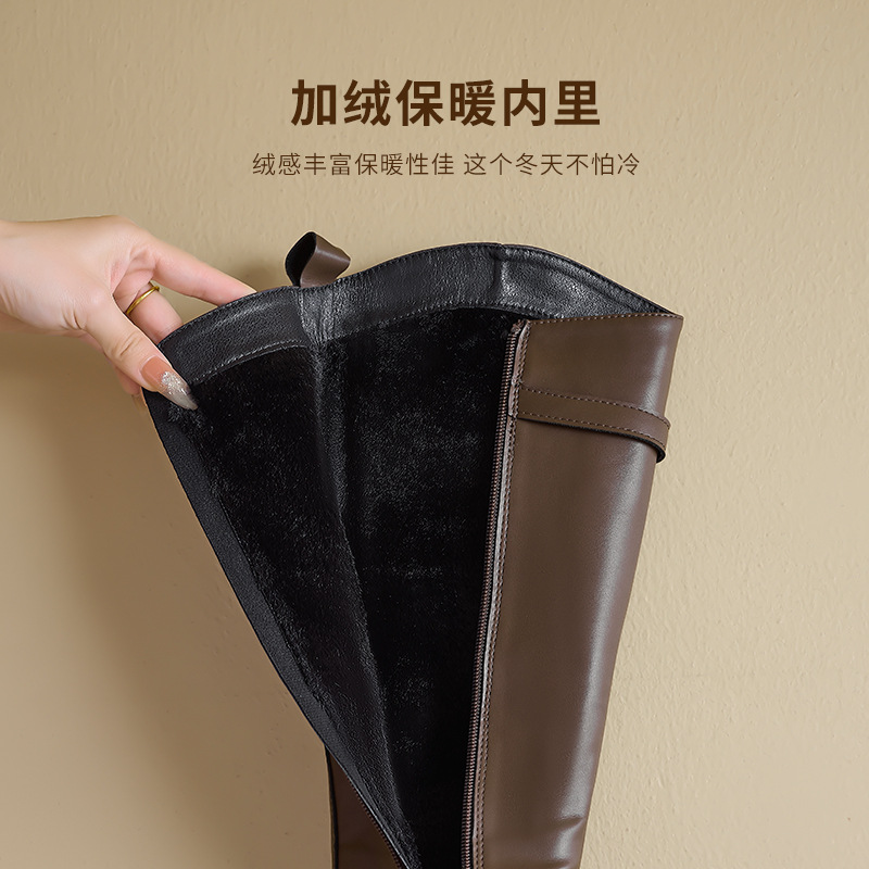 Augusto Lion Dung botas para mujeres 2026 otoño nuevo veludo con suela gruesa Meirard Martin botas de caballero alto