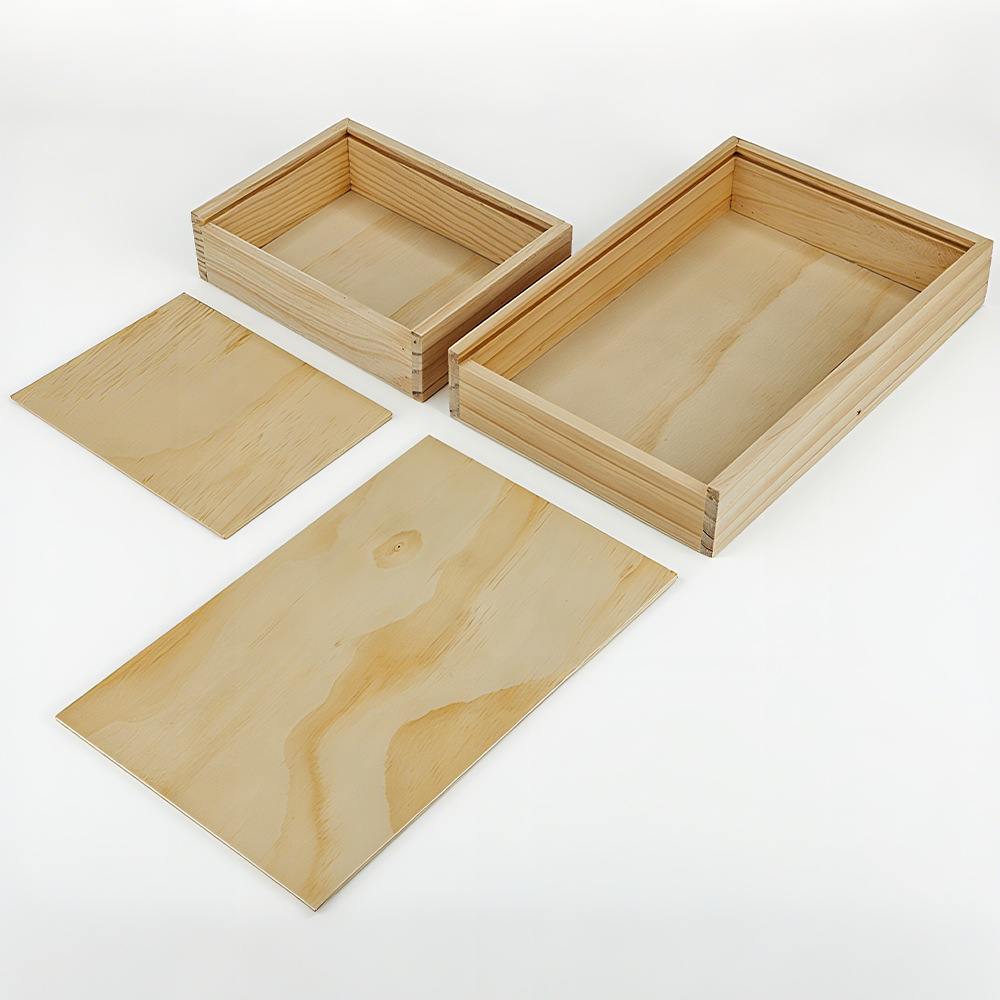 Caja de madera de transferencia de calor, embalaje exterior de regalo deslizante, caja de madera, patrón de apariencia de bricolaje