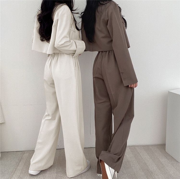 新品2022春夏秋季网红休闲英伦风小西套装女士短款韩版西服上衣详情4
