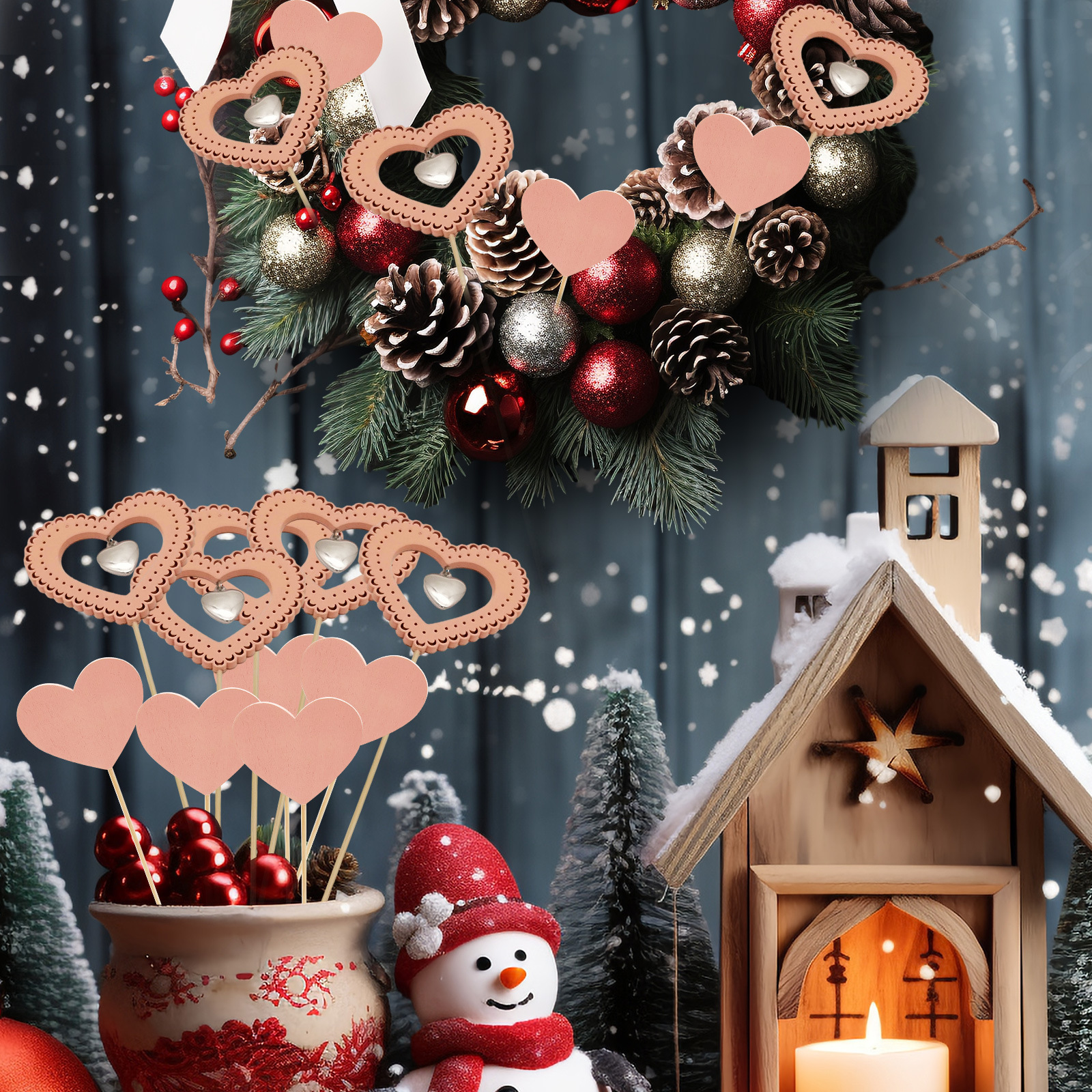 Día de San Valentín Rosa amor artesanía plug-in de amor Bell adornos decoraciones