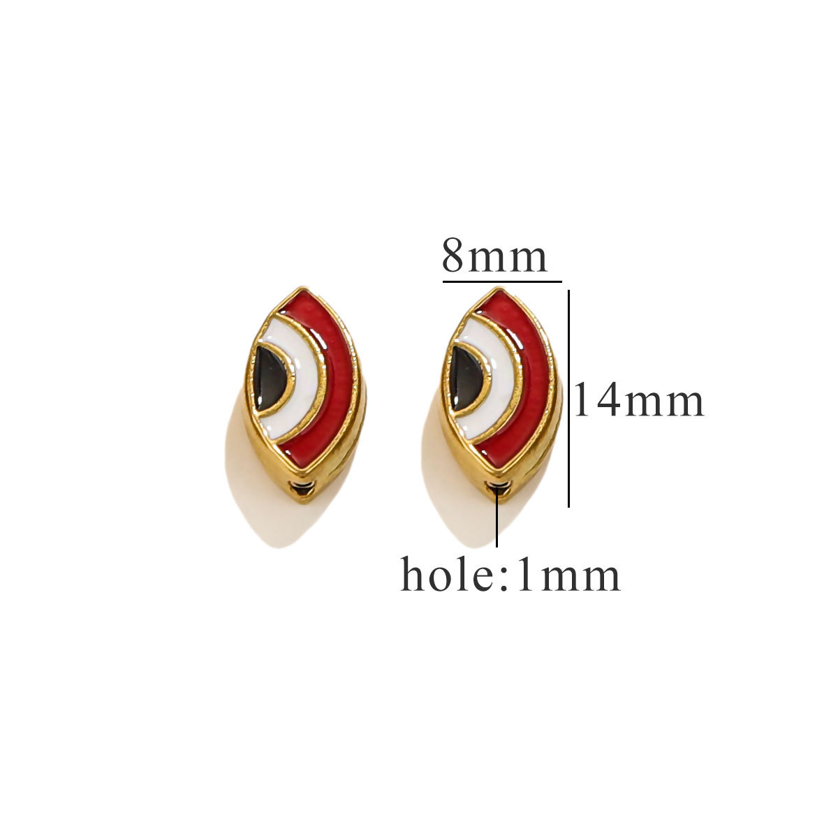 Cuentas cuadradas de acero inoxidable europeas y americanas, cuentas de ojos de doble cara con goteo de esmalte, cuentas divisorias, cuentas sueltas, accesorios de joyería de bricolaje al por mayor