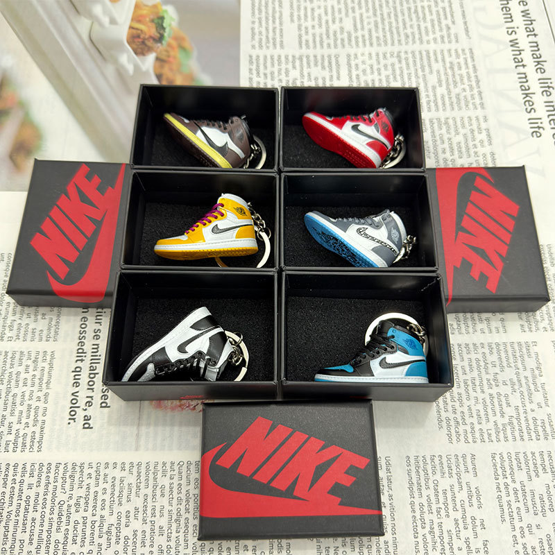 Aj Shoe Mold Keychain Shoe Box Bag Pendant Mini Basketball Shoe Shoe Mold Jewelry Creative Pendant Key Chain Gift