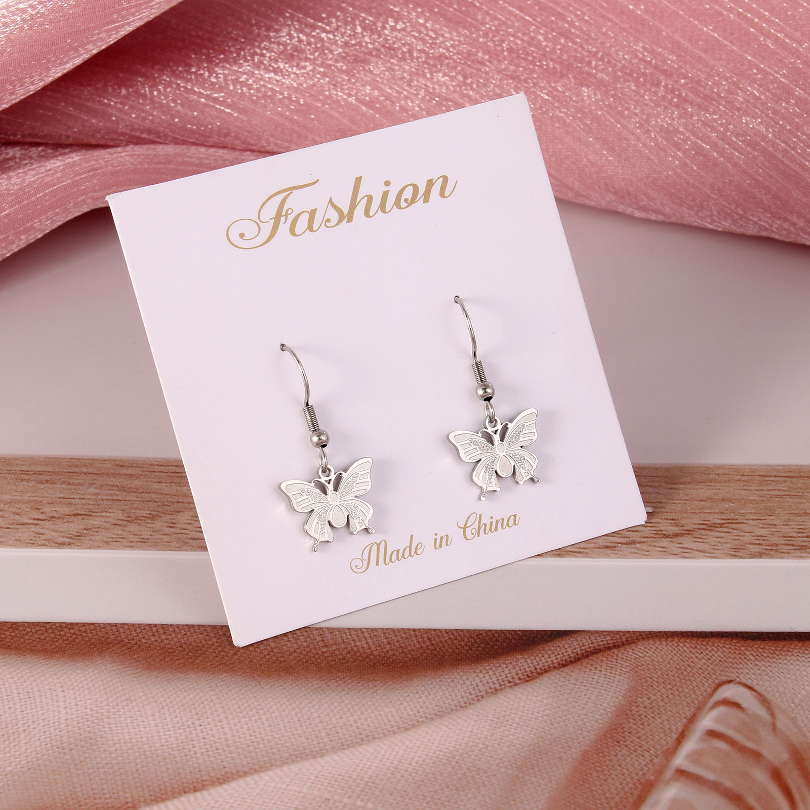 Fashion Butterfly Stainless Steel Plating Pendant Necklace