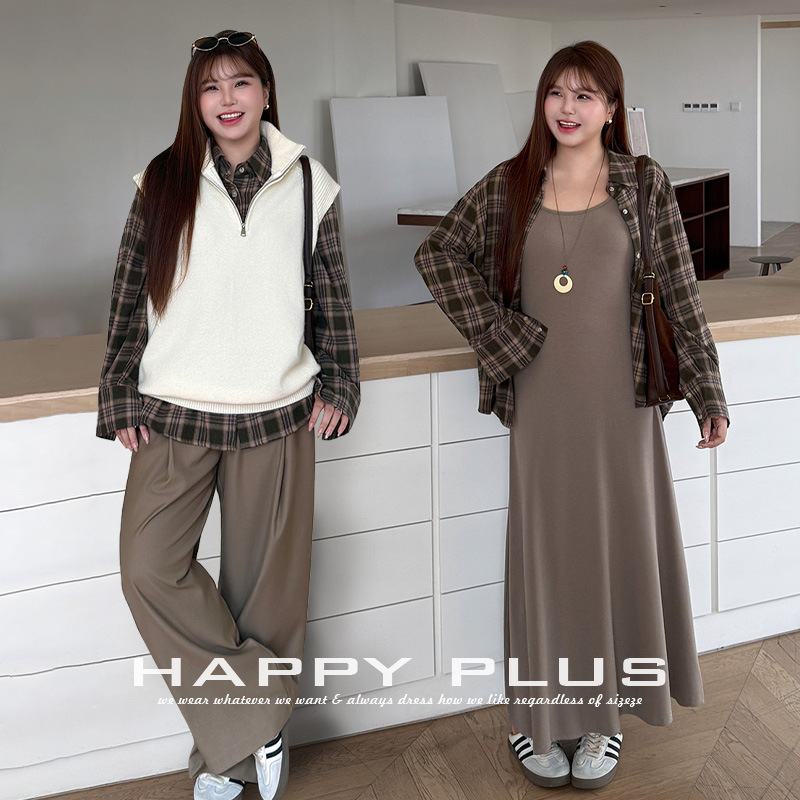 Runchi Plus Size Women's Autumn New Plaid Shirt 9594 Comfortable Loose Yarn-Dyed Vintage Checkered Shirt