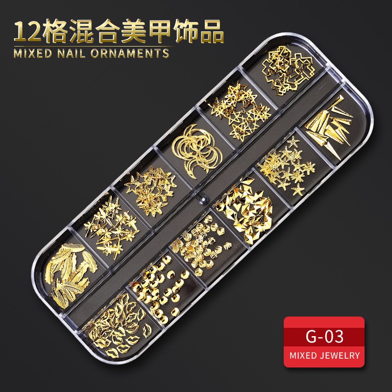 Manicura estrella Luna joyería conjunto completo en forma especial remache aleación diamante mágico color perla lentejuelas manicura joyería de uñas