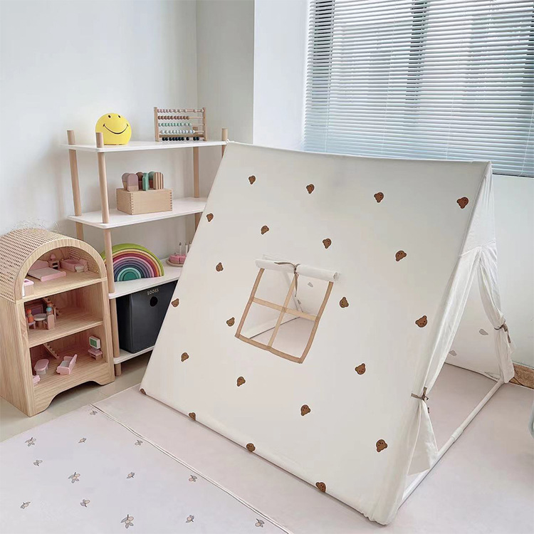 Korean Bear Triangle Tent Indoor Home Game House Baby Climbing Tent Children's Room Decoration Toys