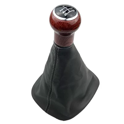 Suitable for Volkswagen Passat B5 shift car dust cover peach handball gear head gear lever gear head (Cab and accessories) - black-peach-wood-5th-gear