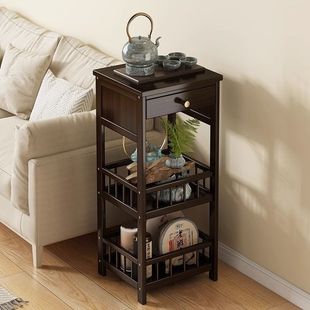 Living Room Home Sofa Side Cabinet Tea Table Coffee Table Tea Corner Small Square Table Storage Rack Floor-Standing Multi-Layer Tea Rack