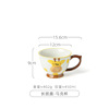 Cute cup with glass, cartoon capacious coffee ceramics, hand painting