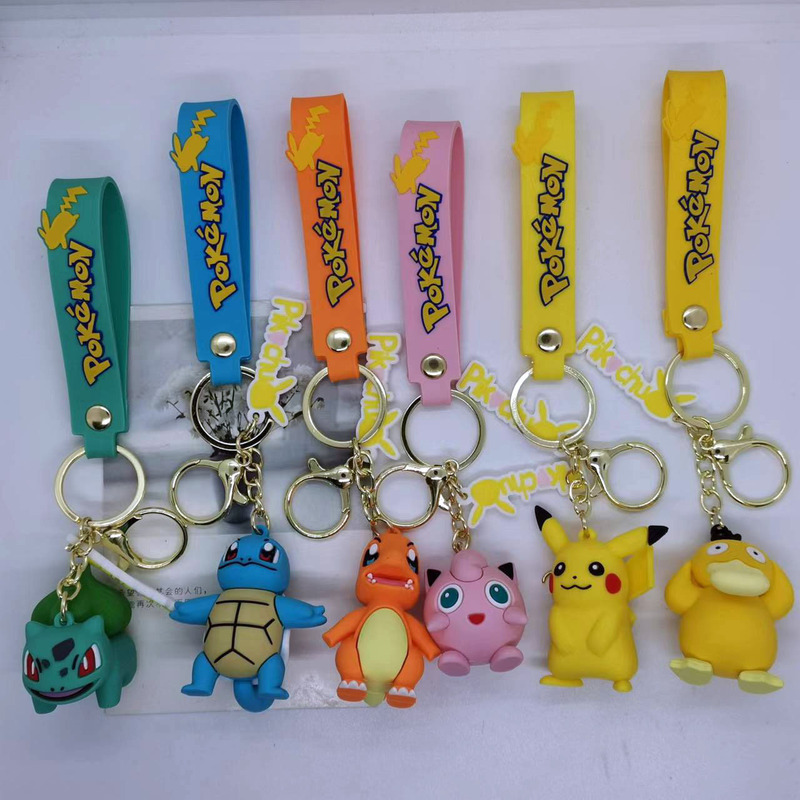New Cartoon Pikachu Jeni Turtle Series Doll Keychain Pendant Bag Car Keychain Accessories Gift