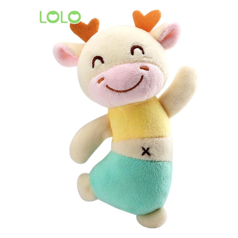 Muñeco de peluche Happymonkey con sonajero para bebés de 0 a 1 año, juguete relajante con palo BB