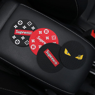 Car water coaster fashion brand personalized creative car non-slip mat storage mat interior cartoon decorative supplies storage tank