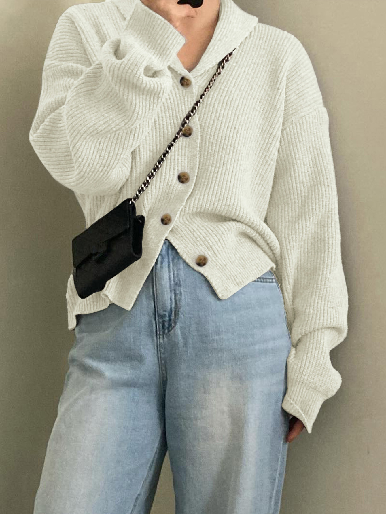 Kaikuo transfronterizo Europa y Estados Unidos vacaciones casuales camisa de fondo de color sólido suéter de mujer otoño y invierno 2025 estación independiente de Amazon image 2