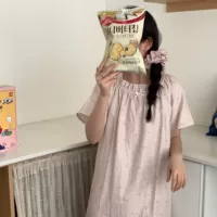 Новые летние милые пижамы с короткими рукавами и цветочным принтом, свежие кружевные пижамы, ночная рубашка, свободная домашняя одежда, тонкий стиль