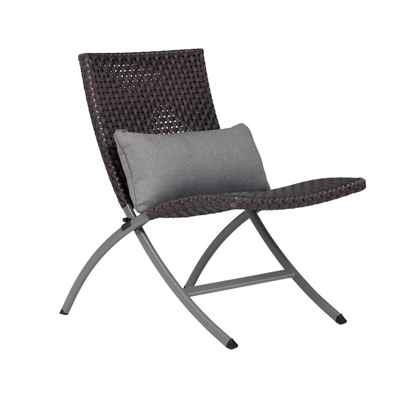 Ocio al aire libre sofá de caña patio jardín silla de trenzado de cuerda de doble persona interior y exterior balcón combinación de sillón de relajación