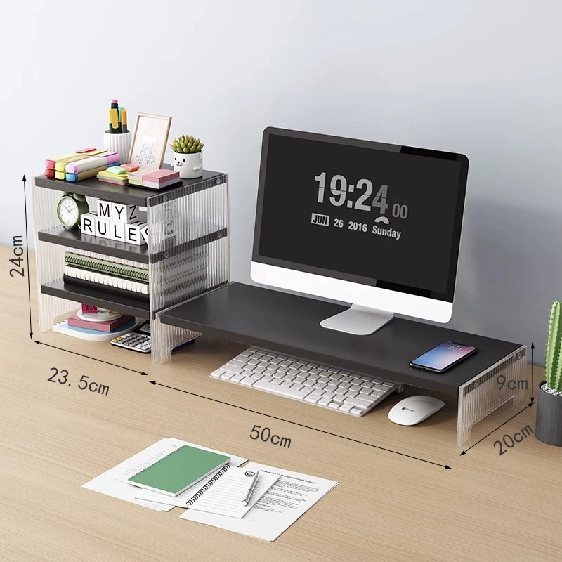 Акриловая подставка под монитор, прозрачный акрил, многоуровневая, варианты 24–80×20 см