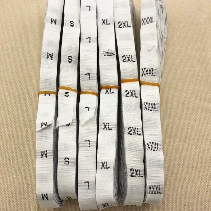 现货服装辅料通用服饰尺码标签服装尺码标 SMLXL5XL白色号码标