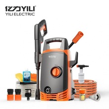 亿力4430C小蛮牛1400w手提式立式家用高压洗车机自吸洗车器便携式