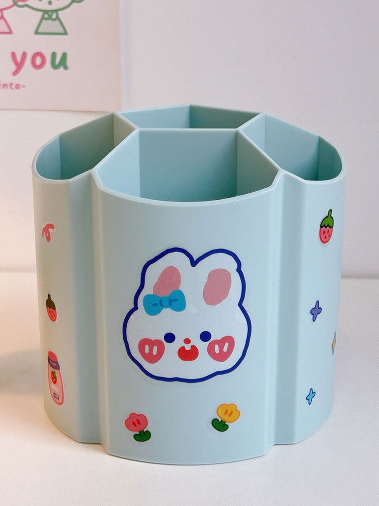 레이크 블루 비 회전 펜 용기 (스티커 보내기)