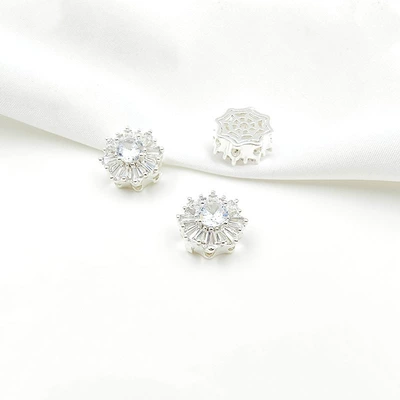 Beading Material, Zərgərlik ara hissələri - style-1-white-zirconium-138mm-pure-silver