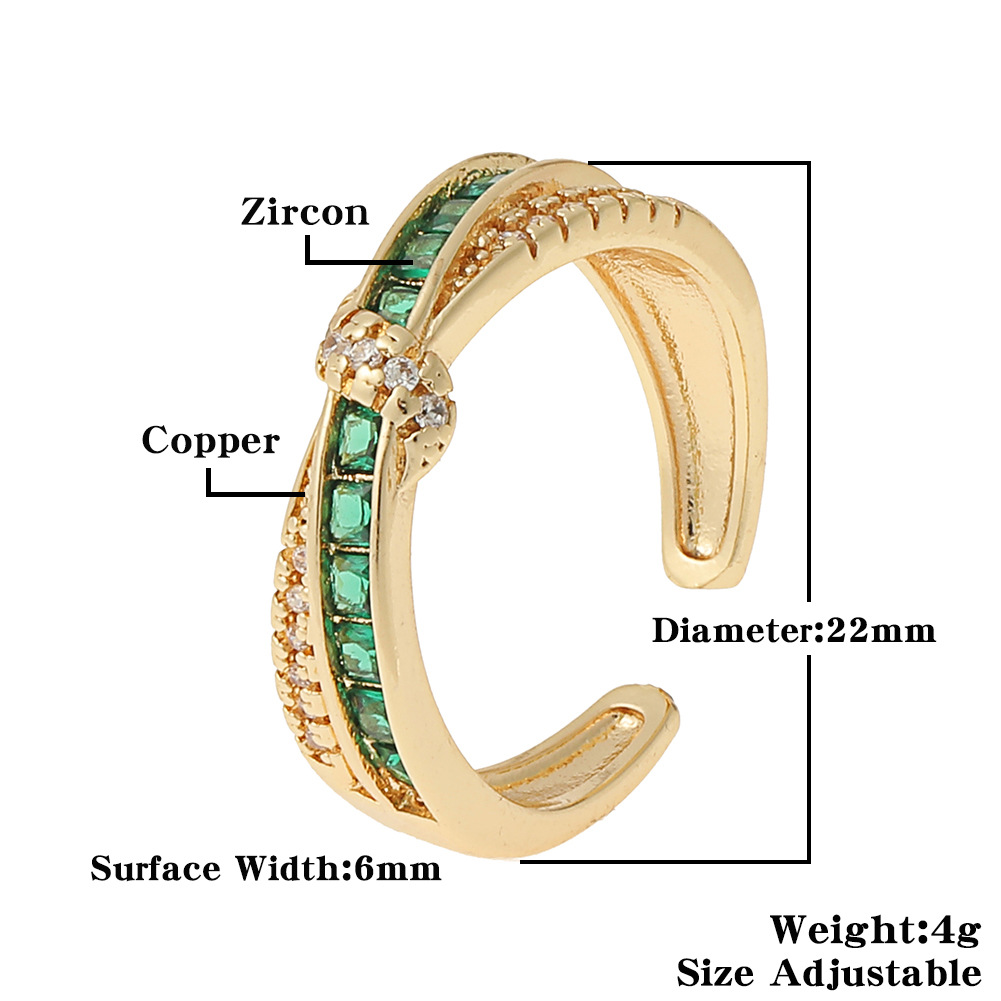 Womenu0027s Rings Classic Green Zircon Open Copper Tail Rings