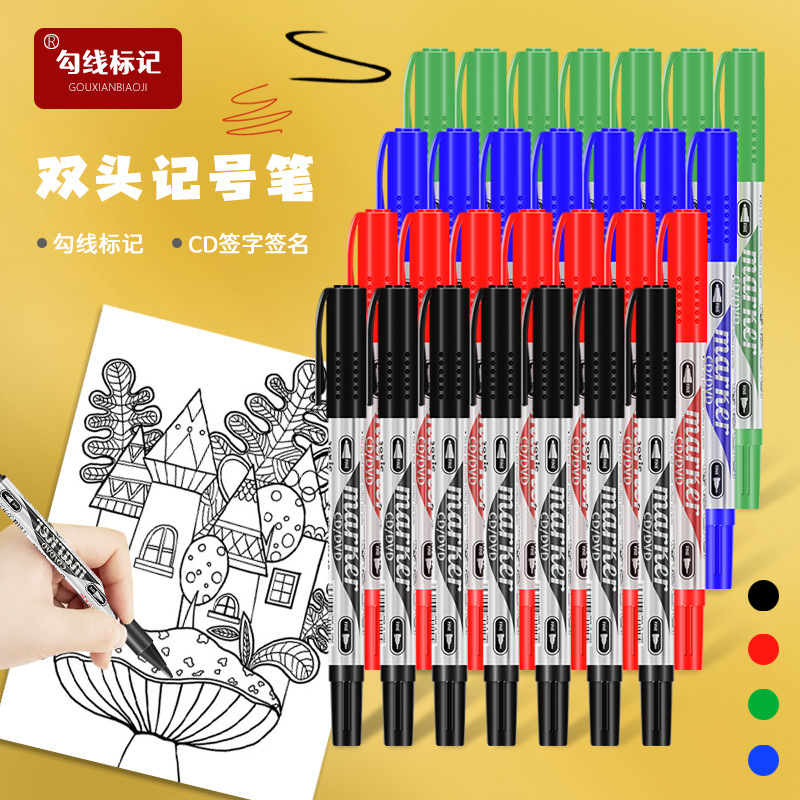 Pequeño lápiz de línea de doble cabeza, lápiz de marca de venta caliente transfronteriza, lápiz de firma de CD, lápiz de disco, lápiz expreso, lápiz de cabeza, lápiz al por mayor