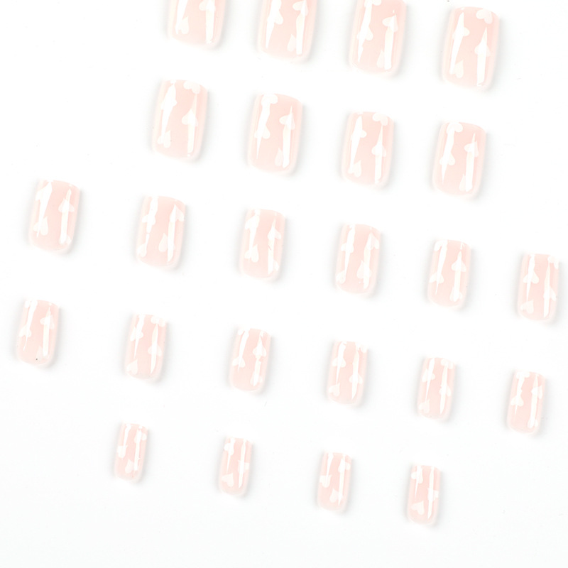 Desgaste de la manicura por mayor Día de San Valentín uñas pieza de uñas desnudo Rosa Blanco Amor pieza de uñas acabado desmontable Avanzada