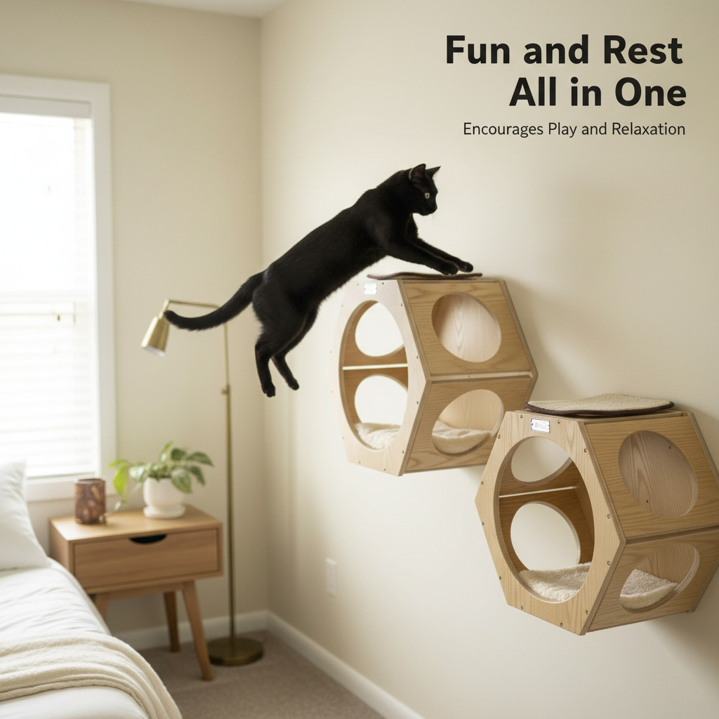 새로운 맞춤형 벽걸이형 고양이 클라이밍 프레임, 벽걸이형 고양이 장난감, 대형 우주 캡슐 고양이 점프 플랫폼, 고양이 벽둥이