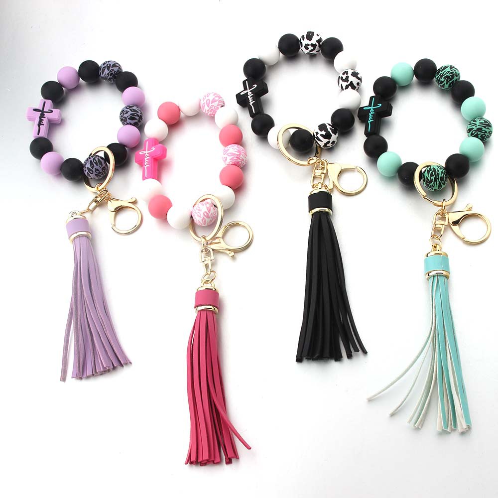 Simple Style Style Simple Style Ball Silica Gel Tassel Unisex Keychain