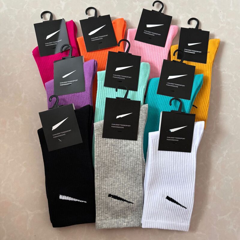 Suwan Nexst Mid-High Sports Socks All Seasons Men and Women Couple Socks Candy Color Trendy Socks Versatile Wholesale