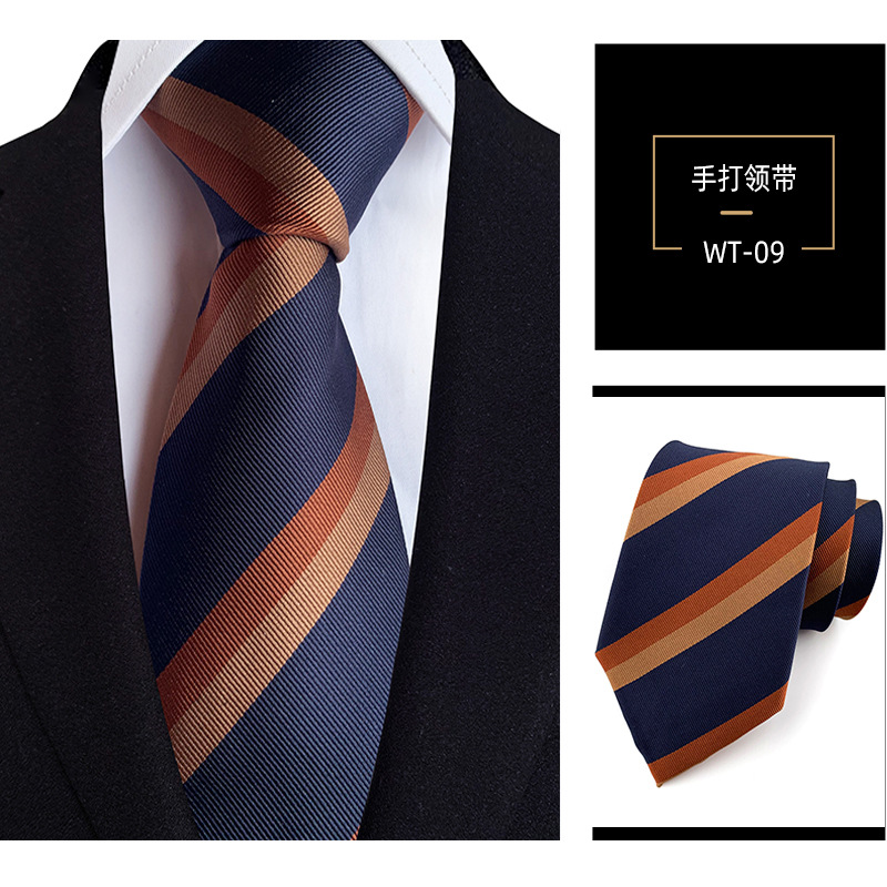 8cm mano corbata de poliéster de los hombres teñidos de hilo de rayas de desgaste formal profesional traje de negocios accesorios de fábrica en stock al por mayor