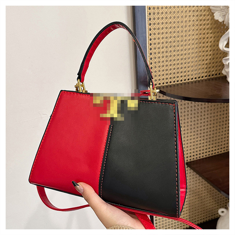 Bolso de mujer de moda de color de contraste transfronterizo nuevo bolso de mensajero portátil de pu de tendencia europea y americana