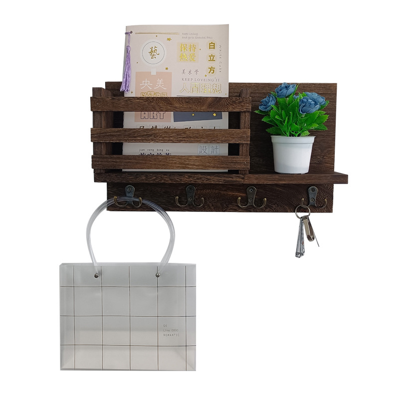 Amazon sala de estar colgante de madera pared colgante de pared estante de almacenamiento colgante de llaves de puerta de entrada marco de madera