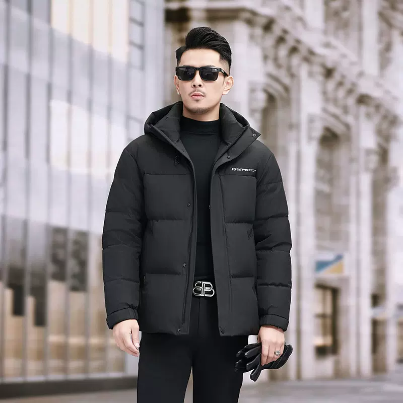 厂家批羽绒服男加厚短款24新款冬季撞色时尚活帽情侣外套休闲90绒