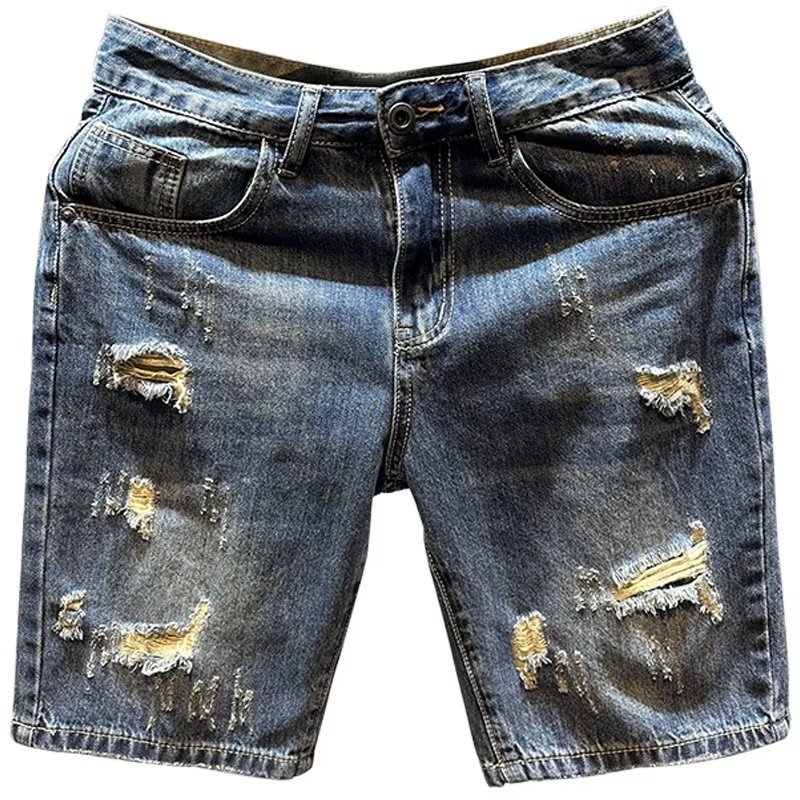Men's Denim Shorts Summer Thin Five-point Pants All-match Simple Boys Korean Style Denim Pants Five-point Pants