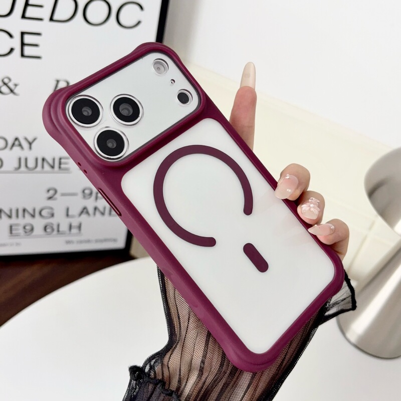Suitable for iPhone 18 Pro Max, transparent magnetic phone case, Apple 17 integrated AI button anti-drop protective cover