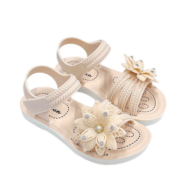 Sandalias de niñas de verano nuevas niñas pequeñas niñas bebés antideslizantes fábrica de flores al por mayor de comercio exterior