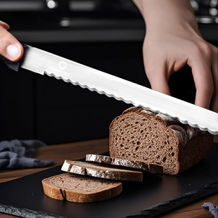 Stainless Steel Serrated Bread Knife Slicing and Cutting Cake Slicing Toast Saw Knife Baking Tool Tool