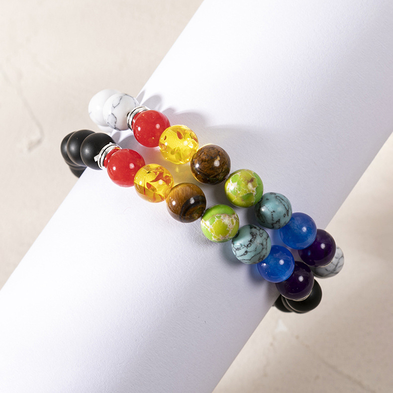 Fashion Heart Shape Agate Beaded Bracelets 1 Set