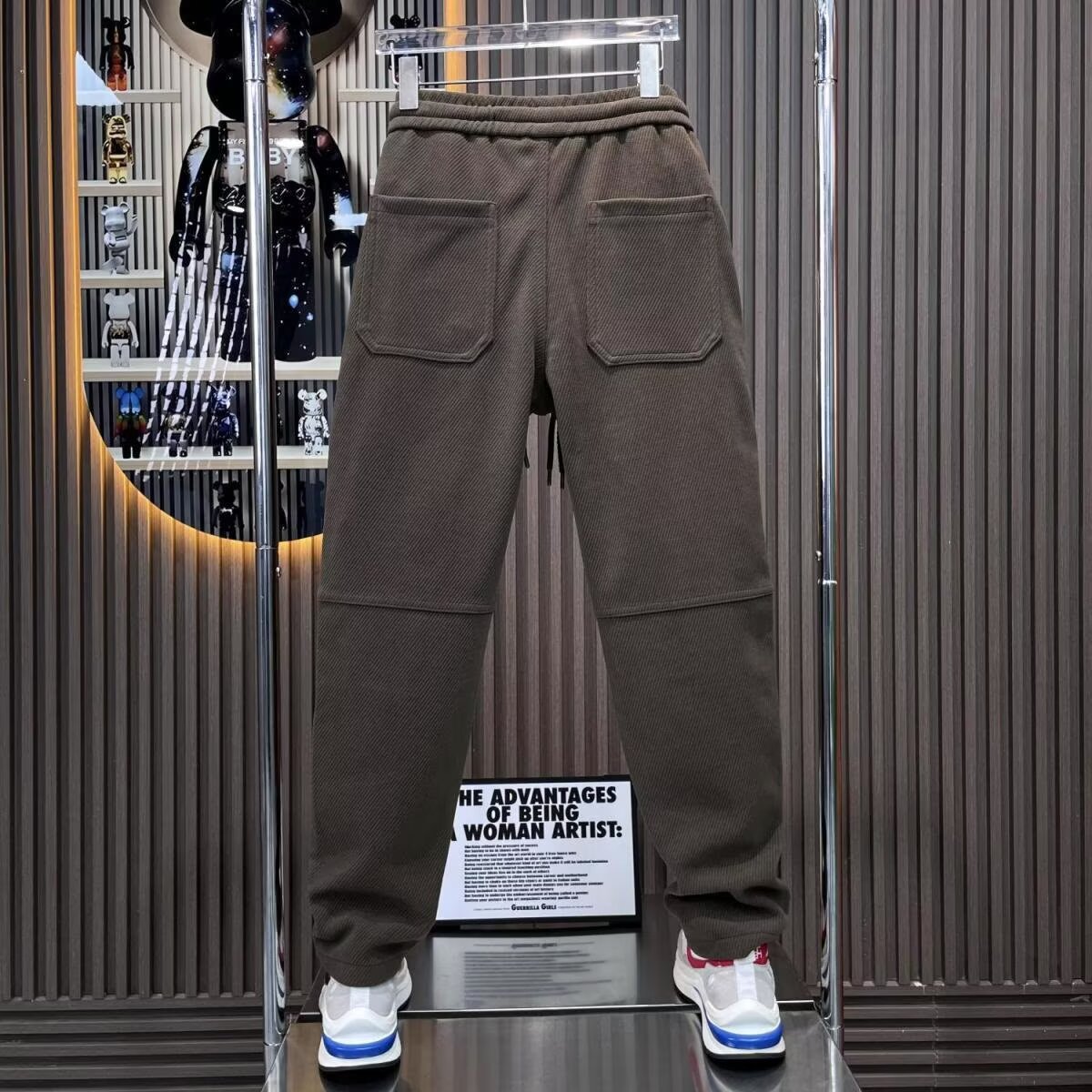 Herren Slim Fit Kord-sweatpants Gerade Geschnittene Freizeithose_voghion.com