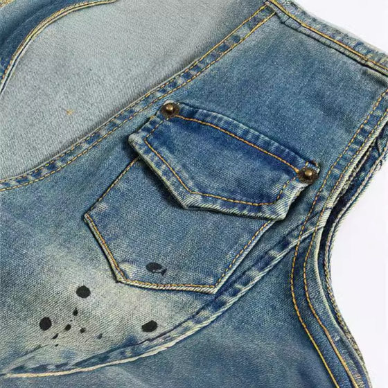 Kuole new Korean style slim fit trendy casual vest men's Denim vest men's Denim vest inner vest small vest