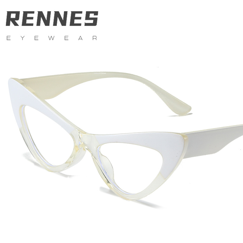 2022 nuevo ojo de gato gafas lisas de moda europea y americana Anti-azul gafas de luz personalizada gafas de diseño original 066